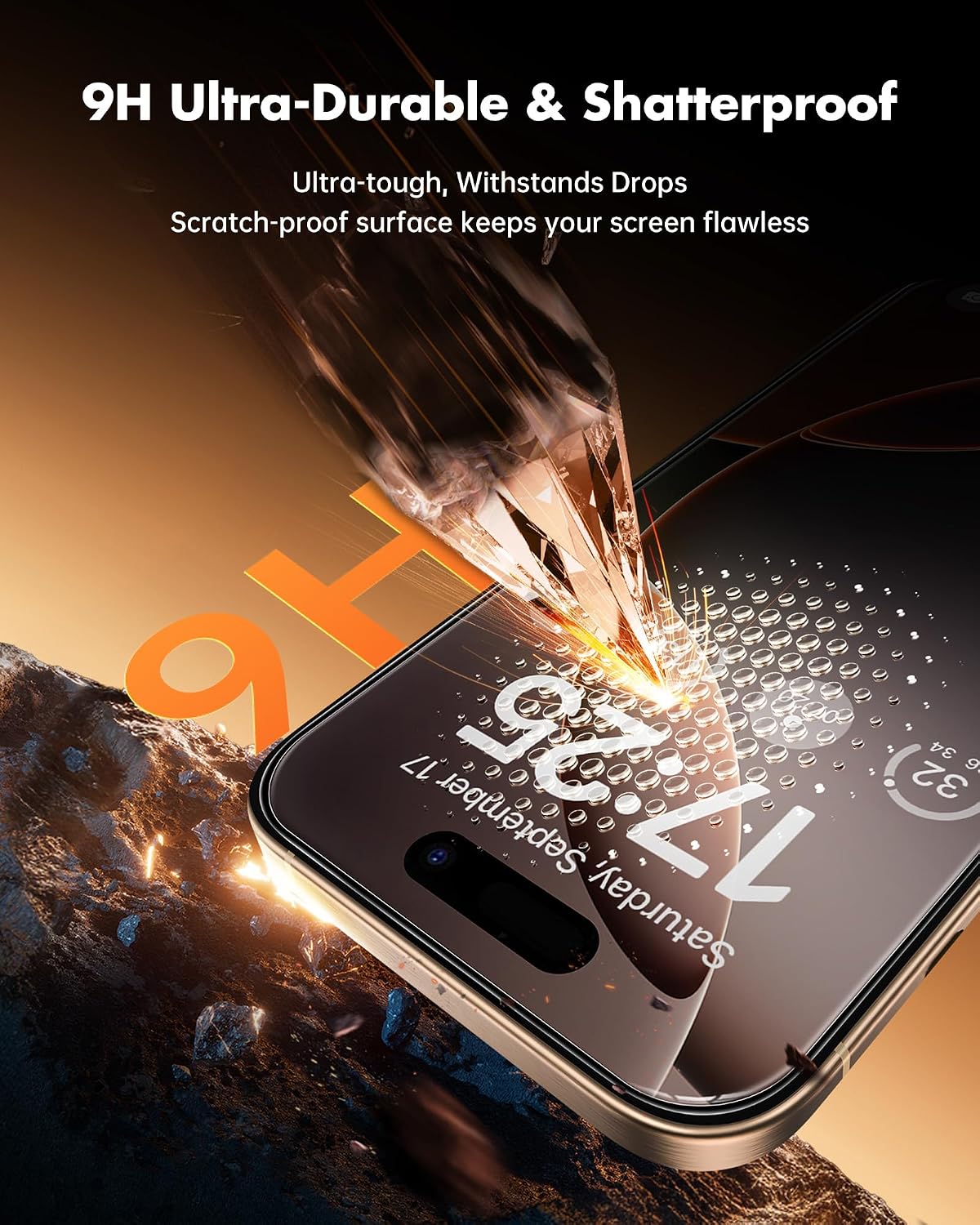 Detalle 2 de UNBREAKcable iPhone 16 Pro Max privacy screen protector 28°