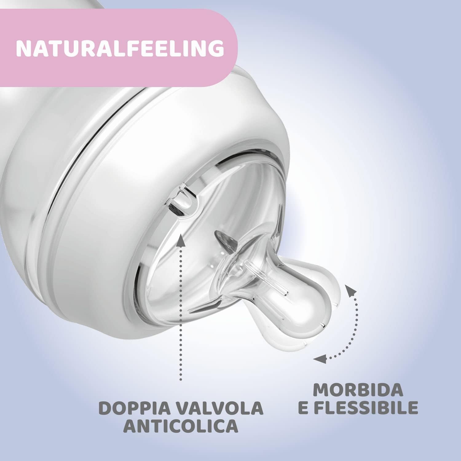 Detalle de Chicco Natural Feeling 330 ml biberon anticolica