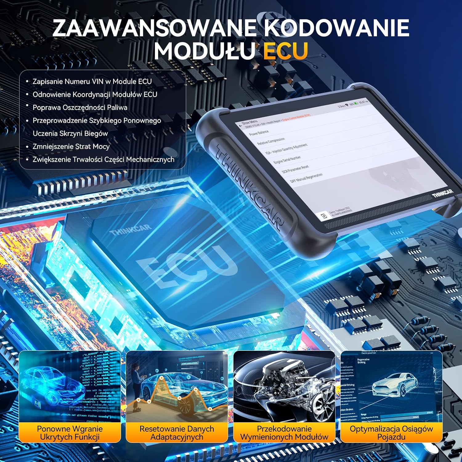 Detalle de thinkcar TCDE-ThinkScan 689BT – tester OBD2, ekran 8 cali i Bluetooth