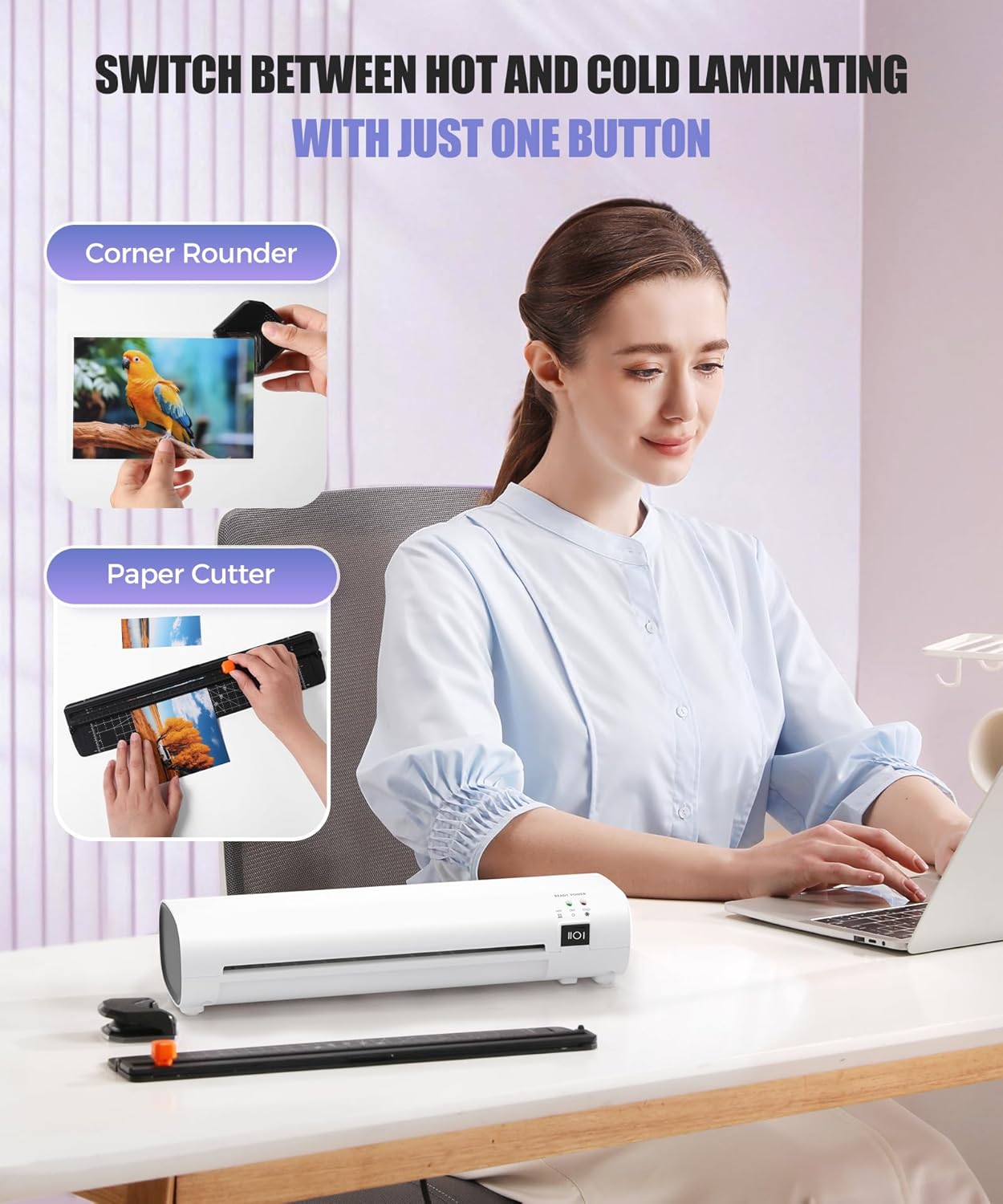 Thumbnail 1 de 9 Inch Portable Laminator with Anti-Jam Tech ⚙️