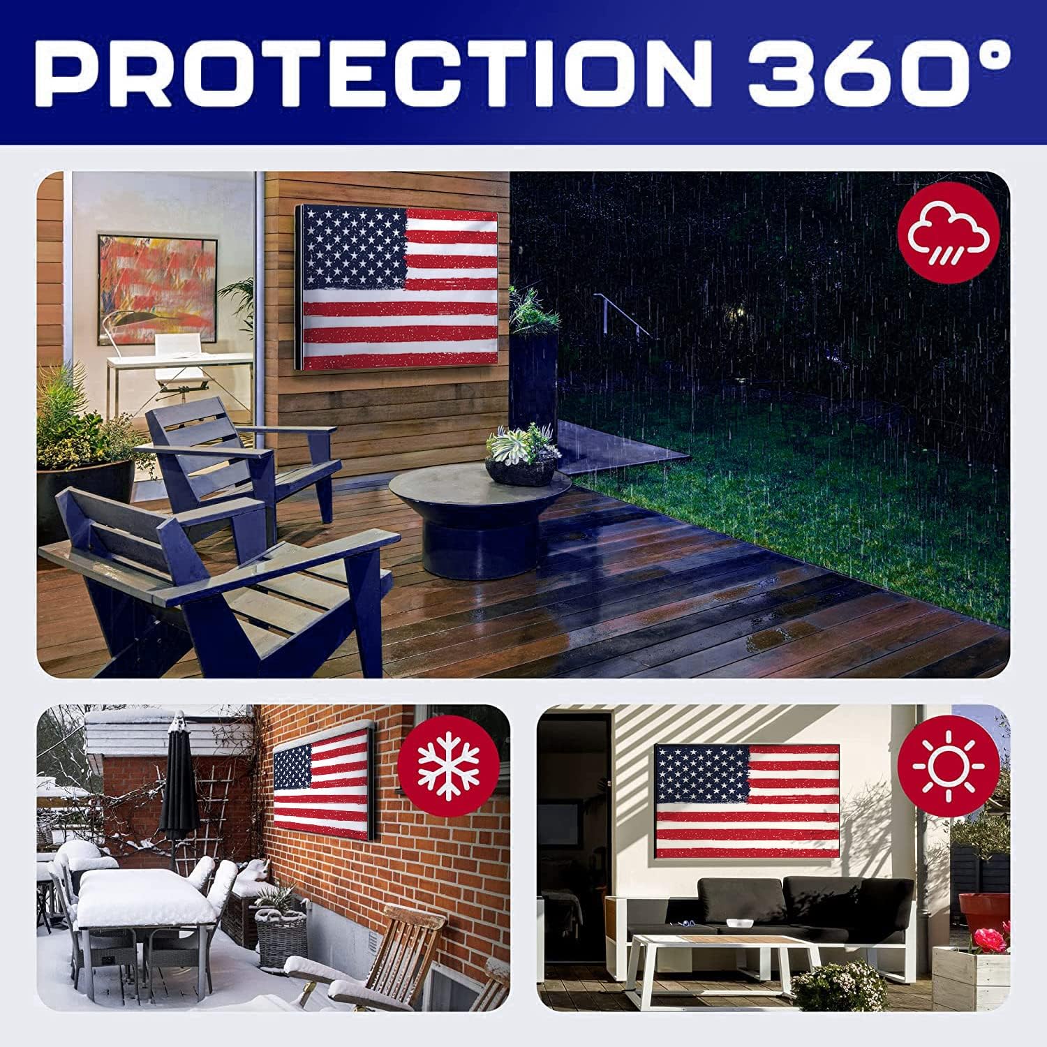 Thumbnail 5 de Outdoor TV Cover 55 Inch Weatherproof & Waterproof TV Cover for Outdoor Enclosures