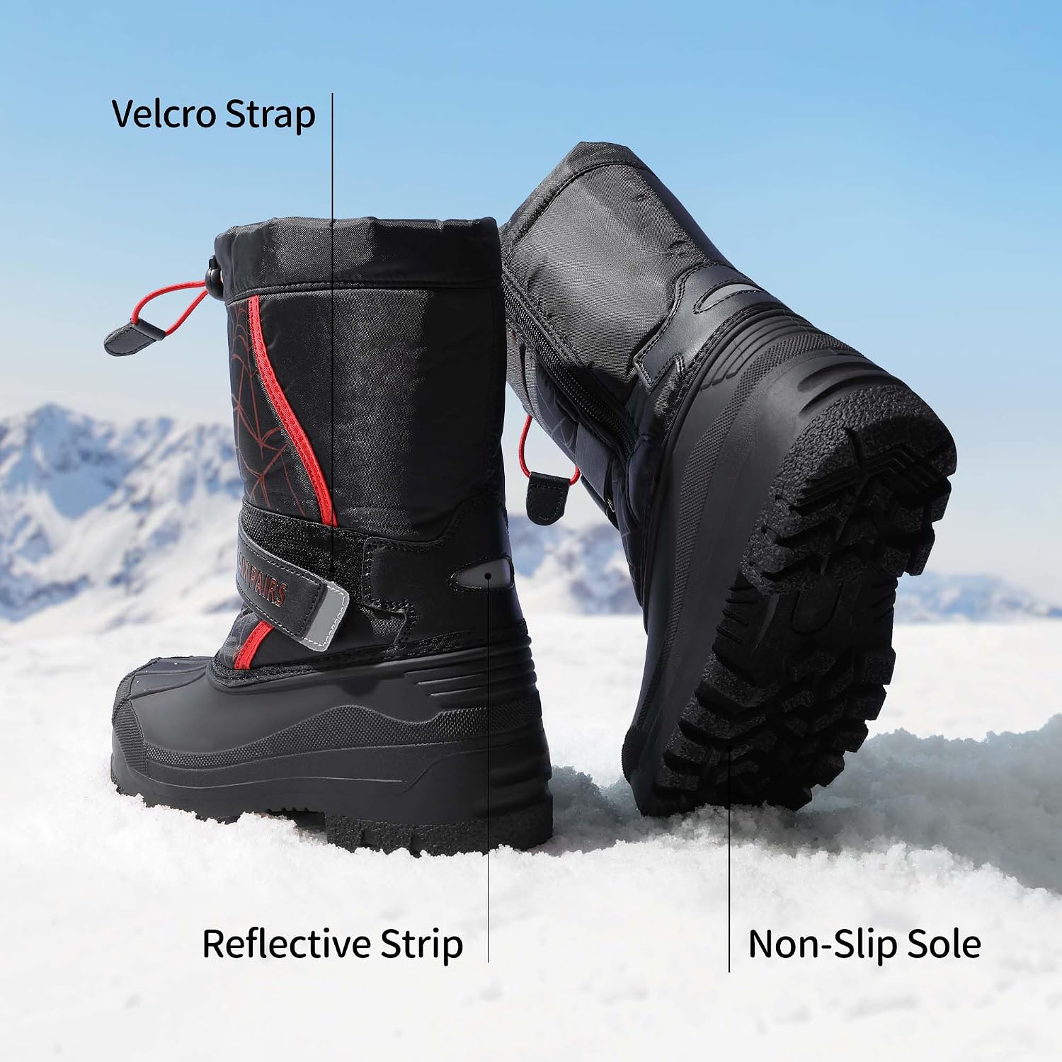Detalle de DREAM PAIRS Kids Winter Boots with Faux Fur Lining