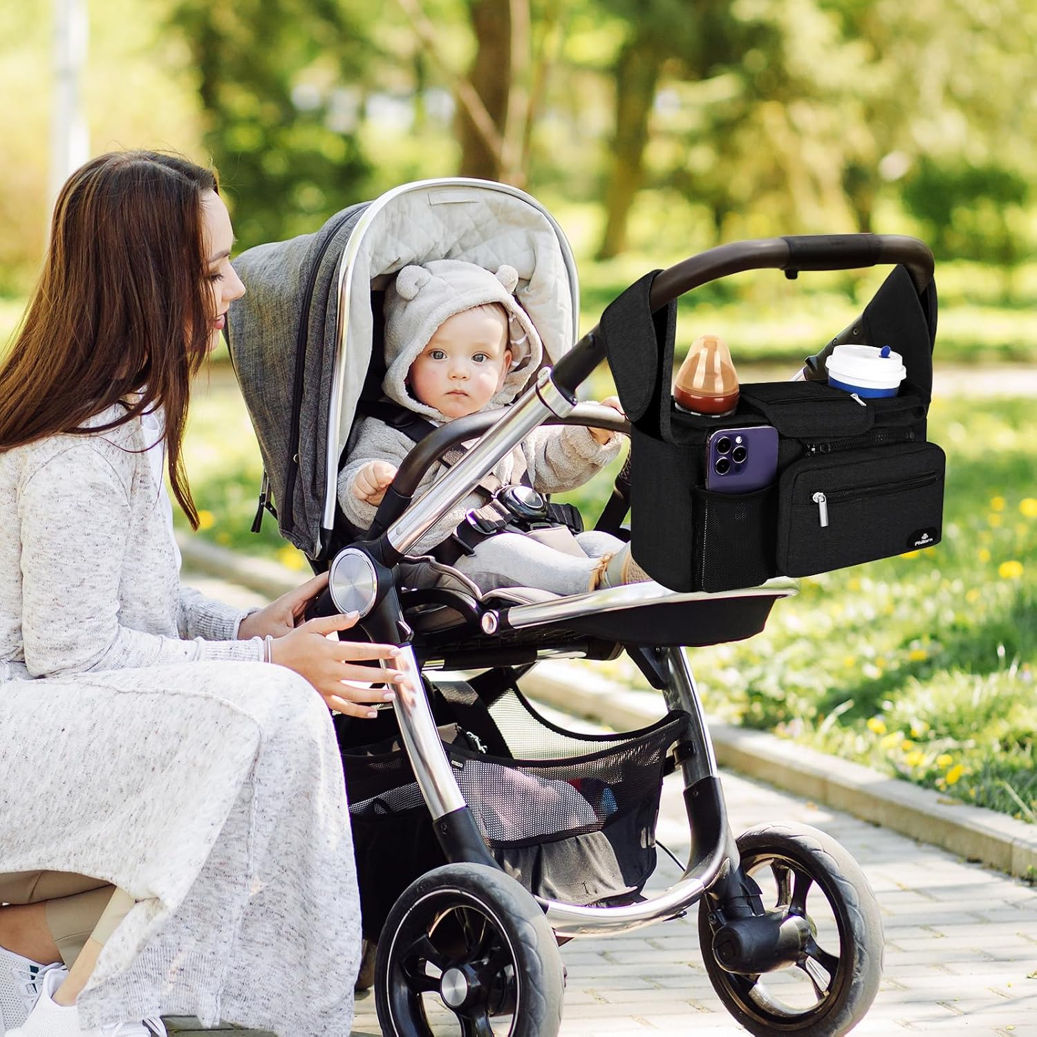 Thumbnail 6 de Philorn Baby Pram Bag with Insulated Cup Holders – Universal Stroller Organiser