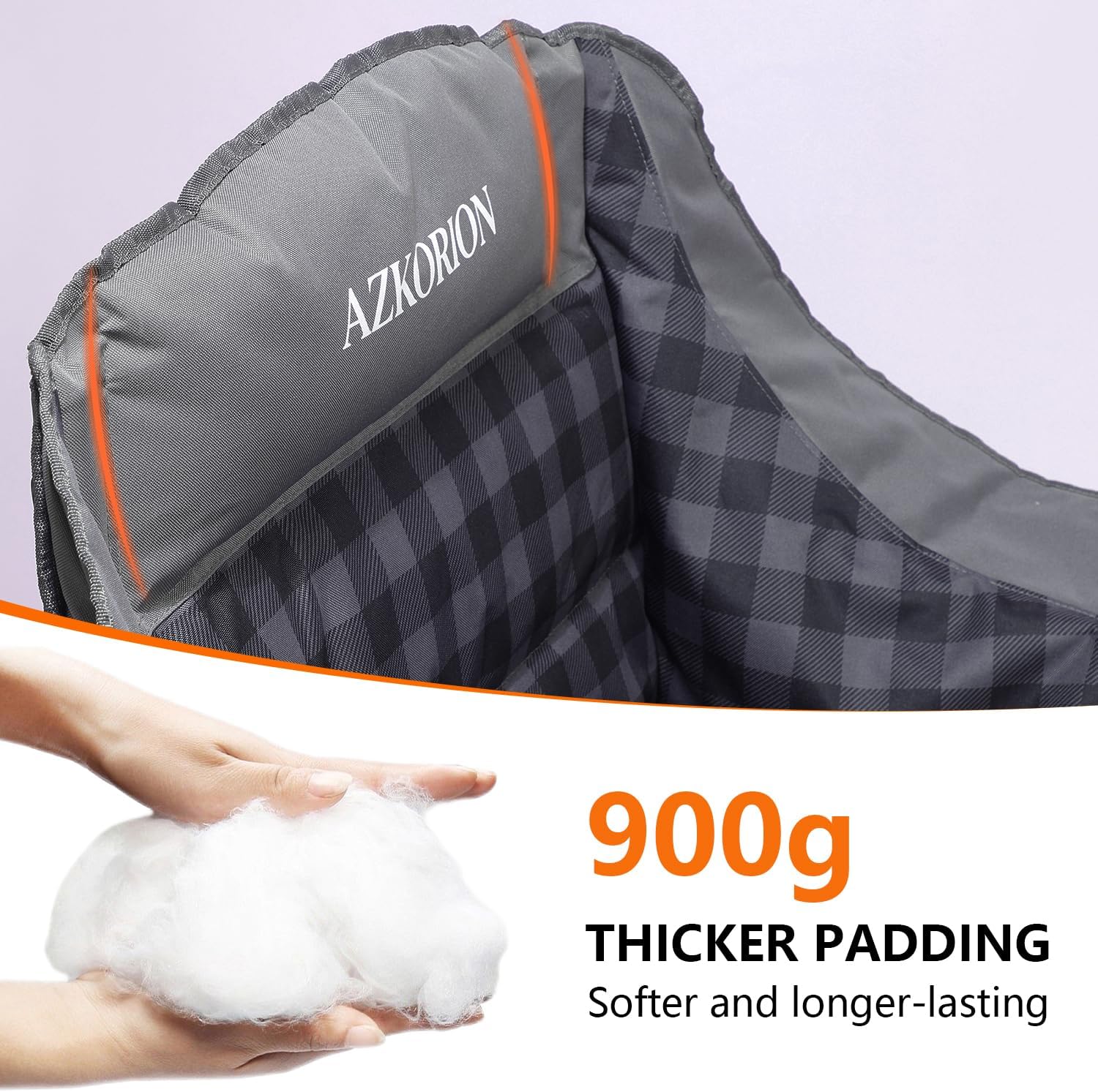 Thumbnail 5 de AZKORION 2-Pack Oversized Camping Chairs, Padded Oxford Fabric, 500 lb Capacity