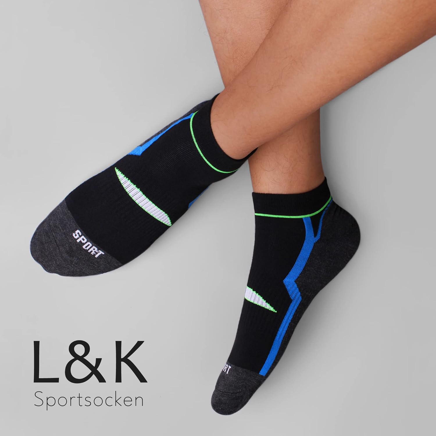 Thumbnail 3 de L&K 12 paia Calze da Uomo sportive – morbide, traspiranti e multicolore per sport e tempo libero