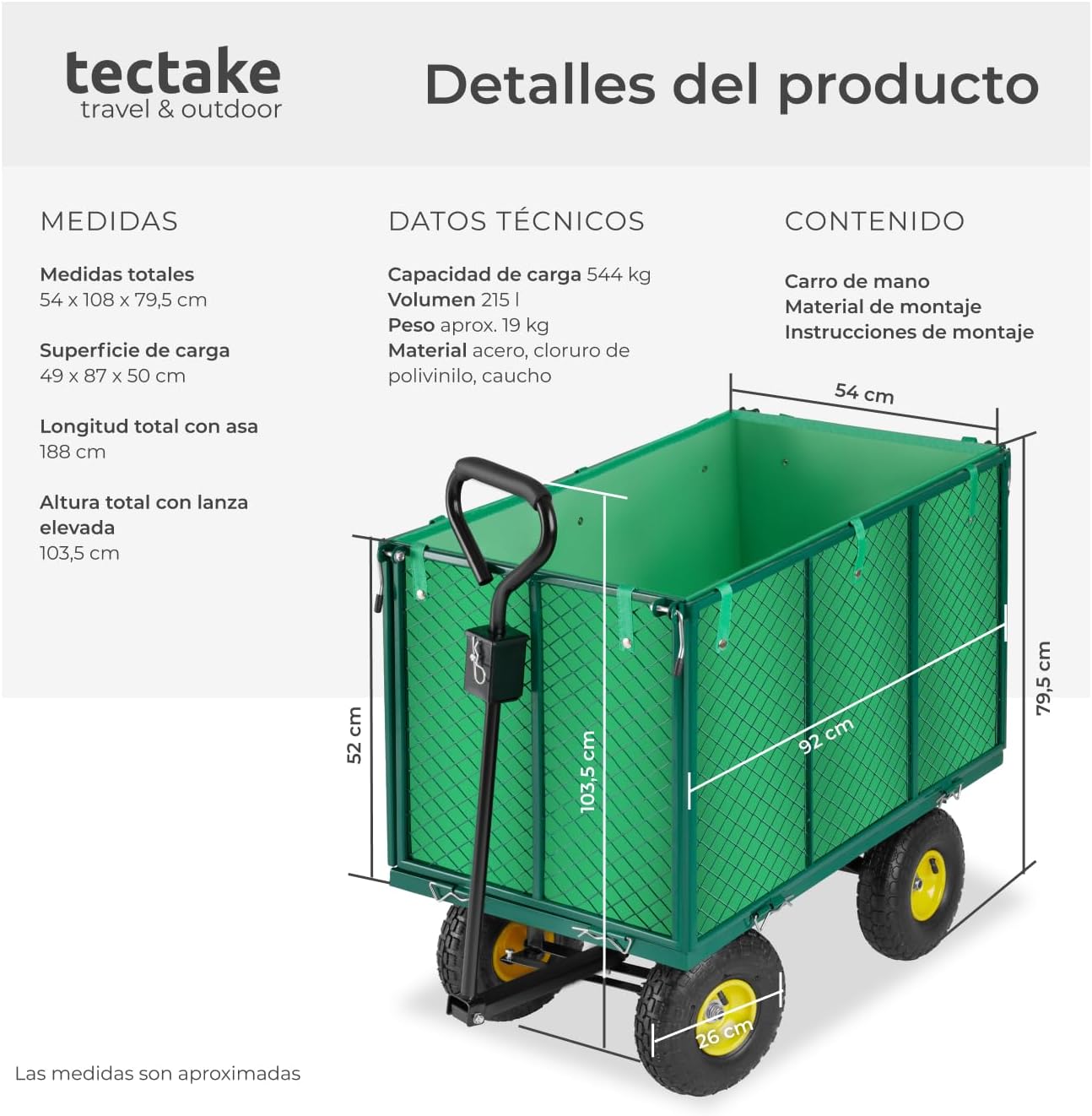Thumbnail 5 de TecTake® Carro de Mano Plegable XXL 108 cm
