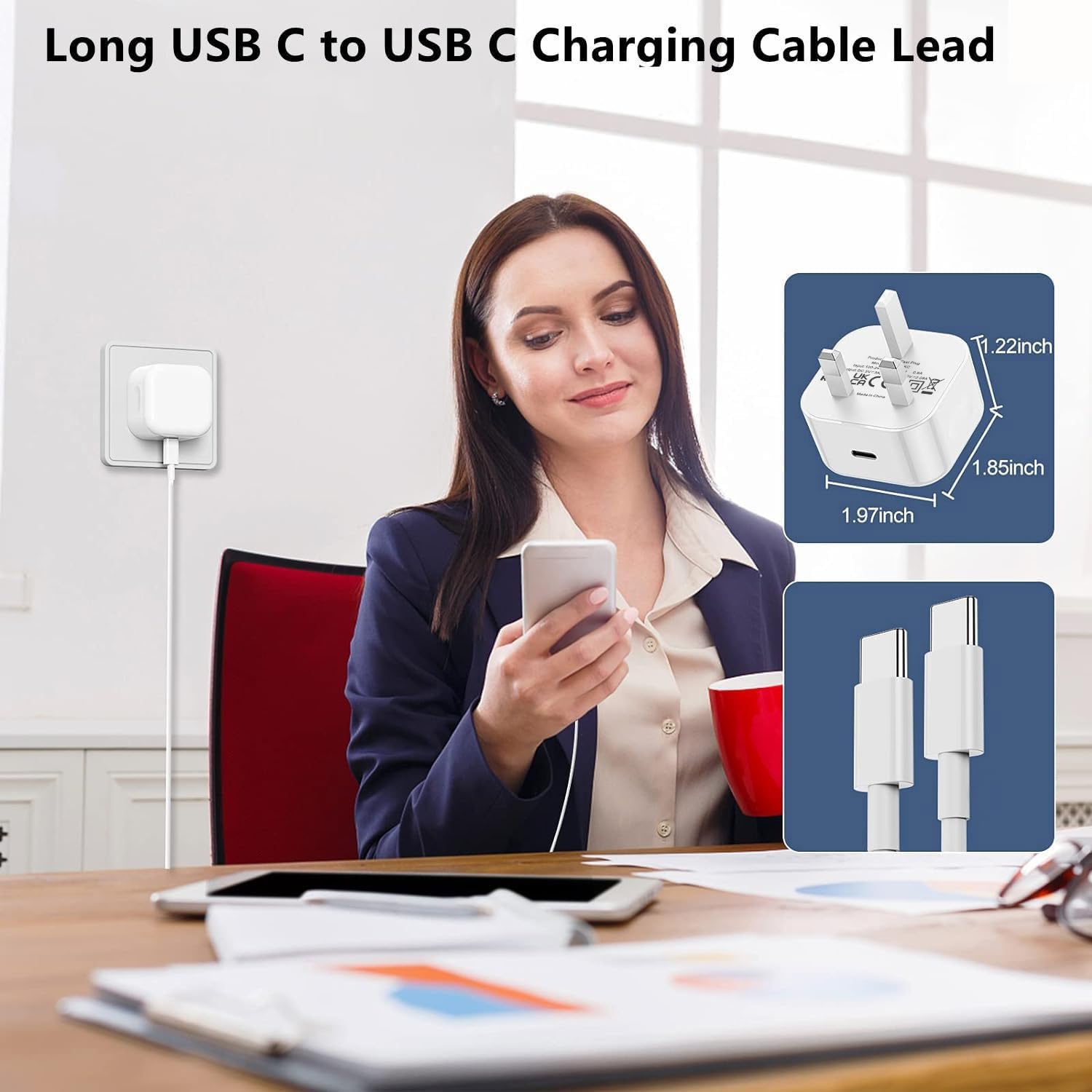 Thumbnail 4 de Samsung USB C Charger 1m cable and plug