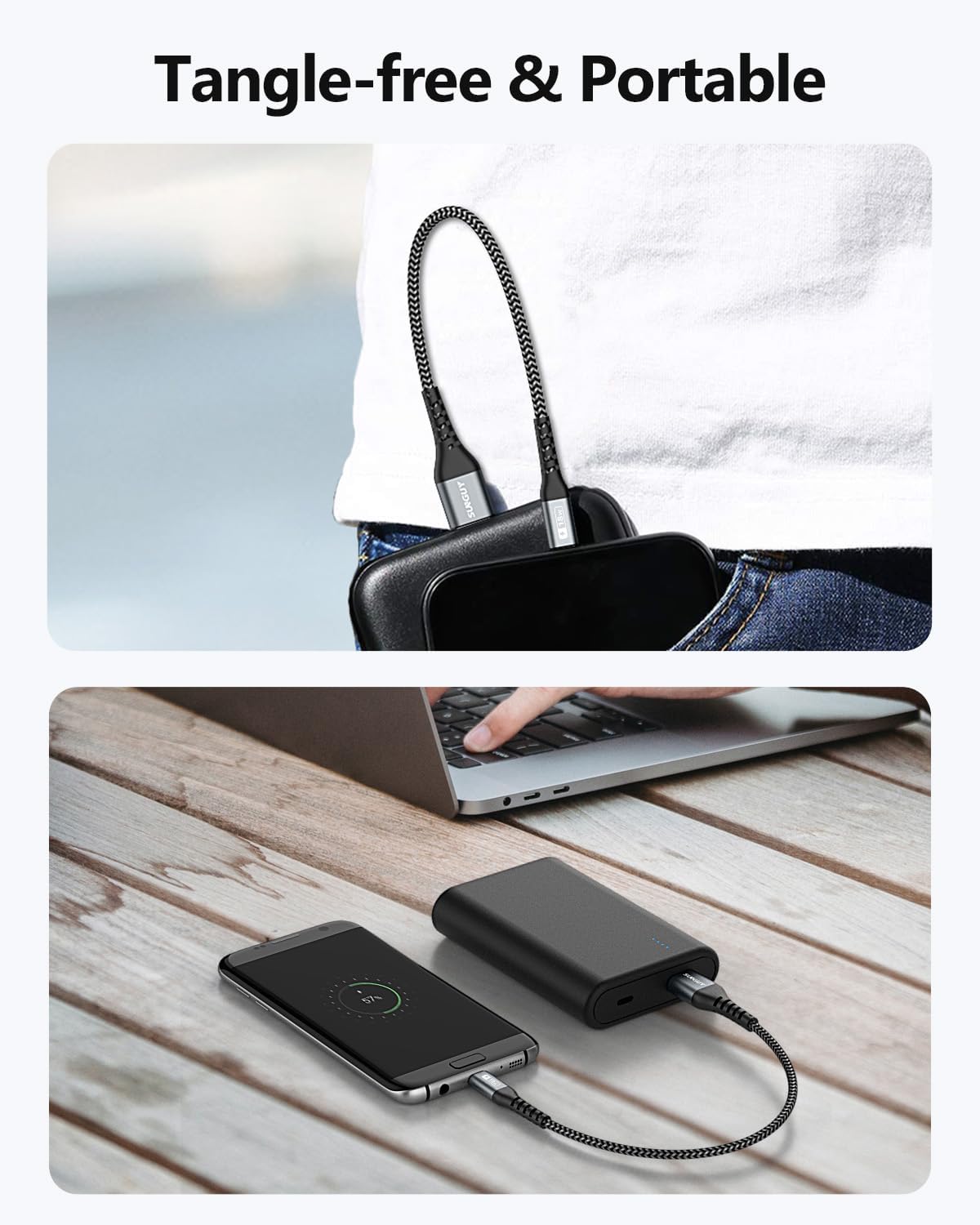 Thumbnail 5 de SUNGUY Micro-USB-Kabel Set (0,3 m, 3 Stück) für Schnellladen & Daten-Synchronisation