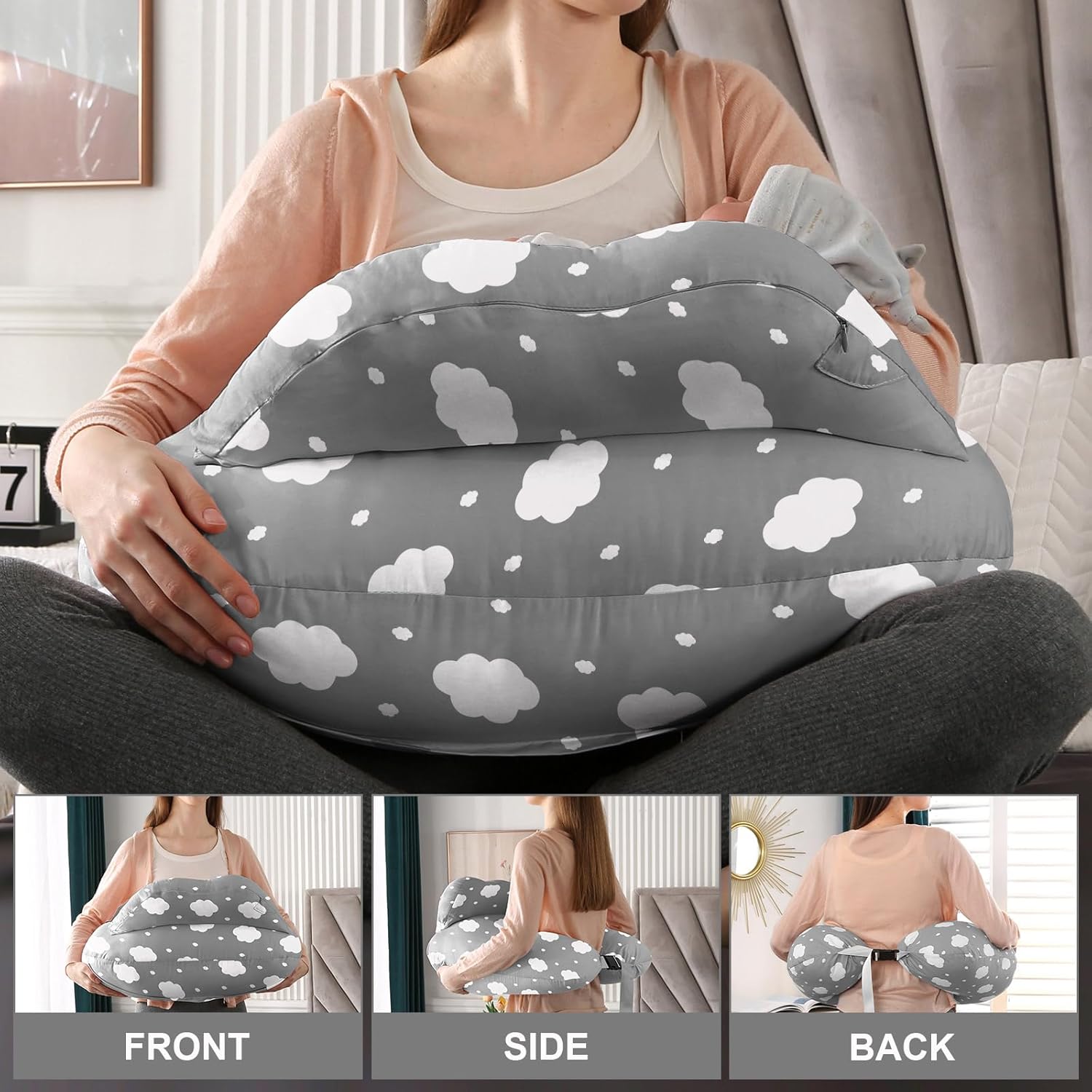 Thumbnail 5 de Topchances Pregnancy Pillow U-Shaped 100% Cotton 🤱