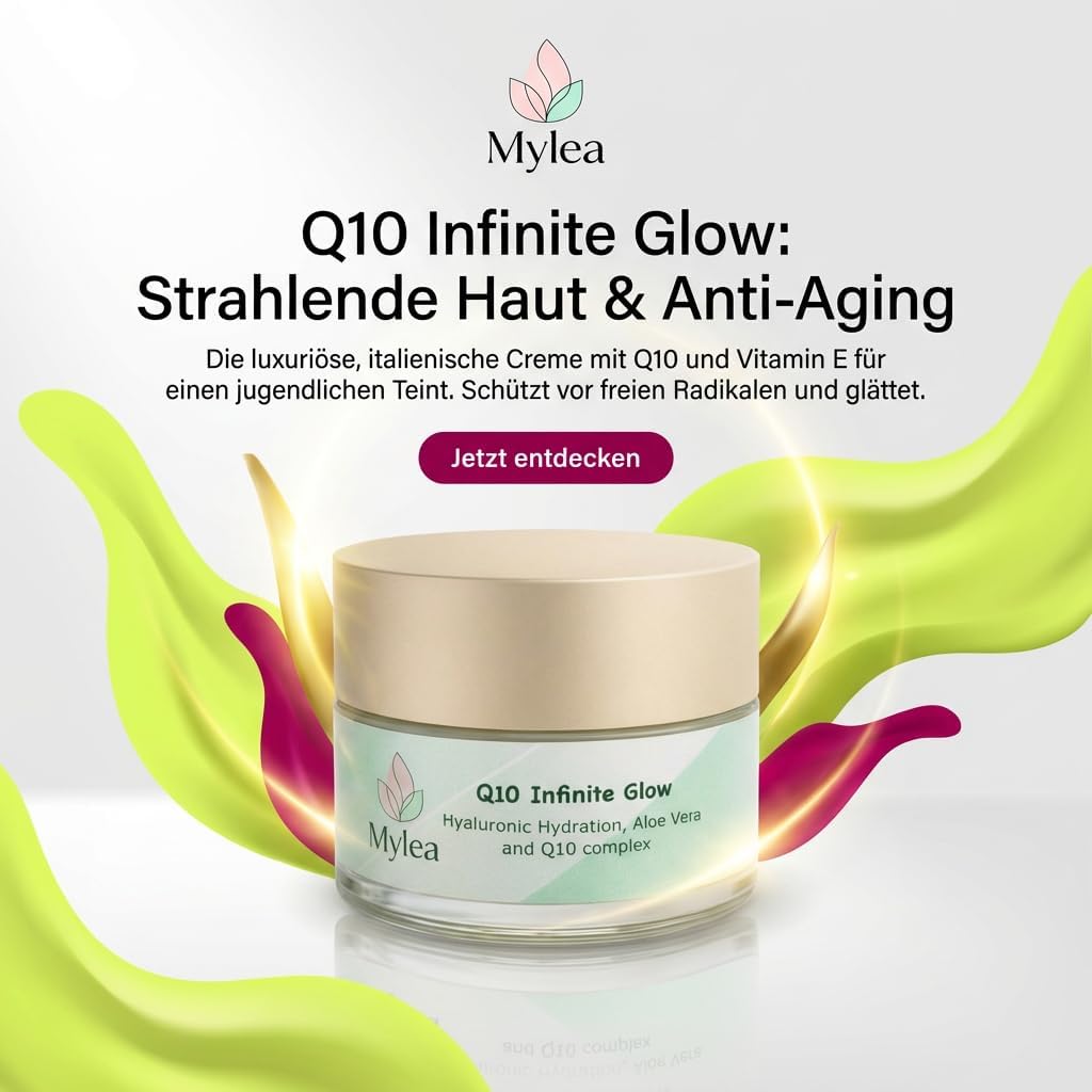 Detalle de Mylea Q10 Crema Viso Antirughe Nutriente 50 ml con Coenzima Q10, Acido Ialuronico e Aloe Vera