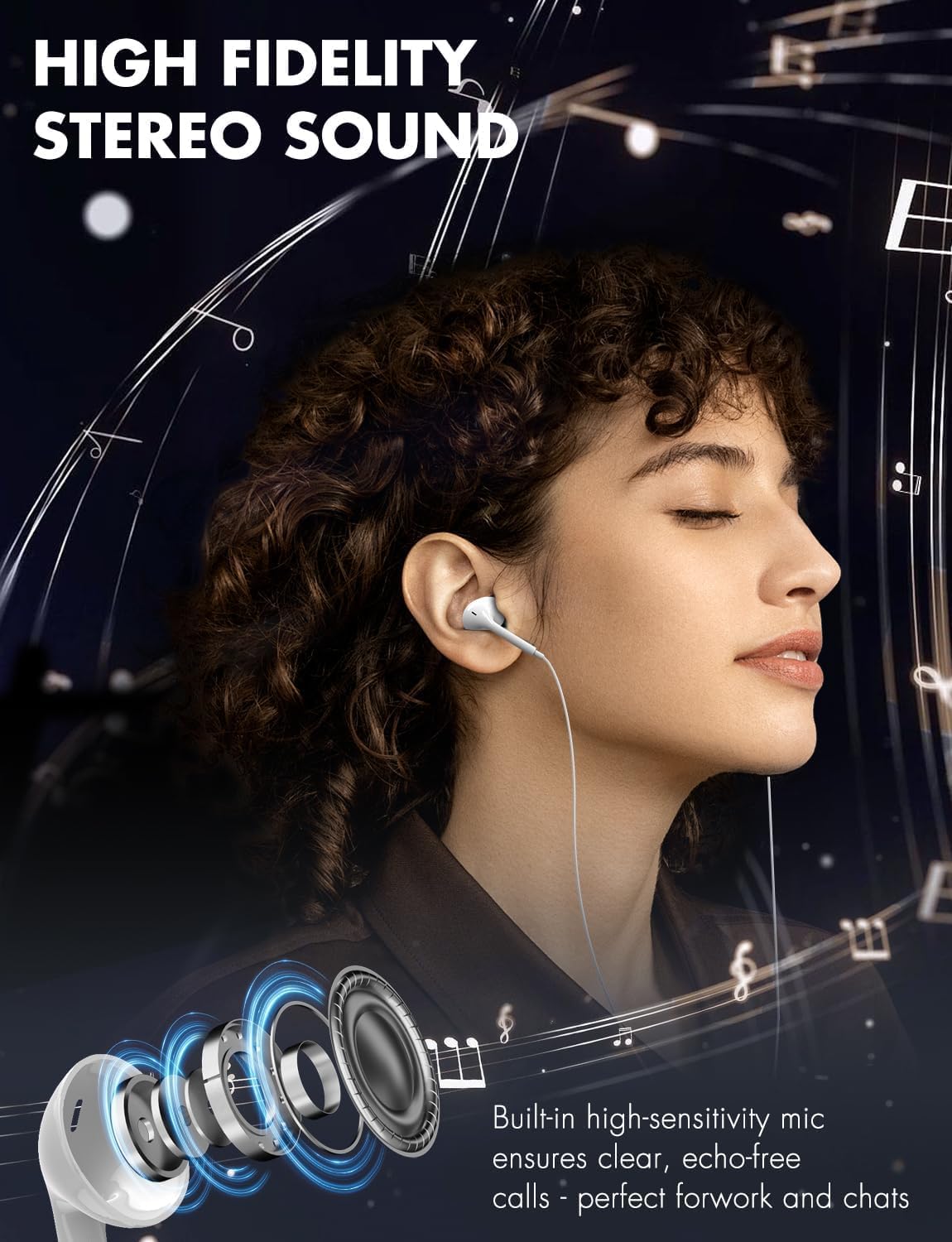 Detalle de Antool Wired Earbuds, 2-Pack
