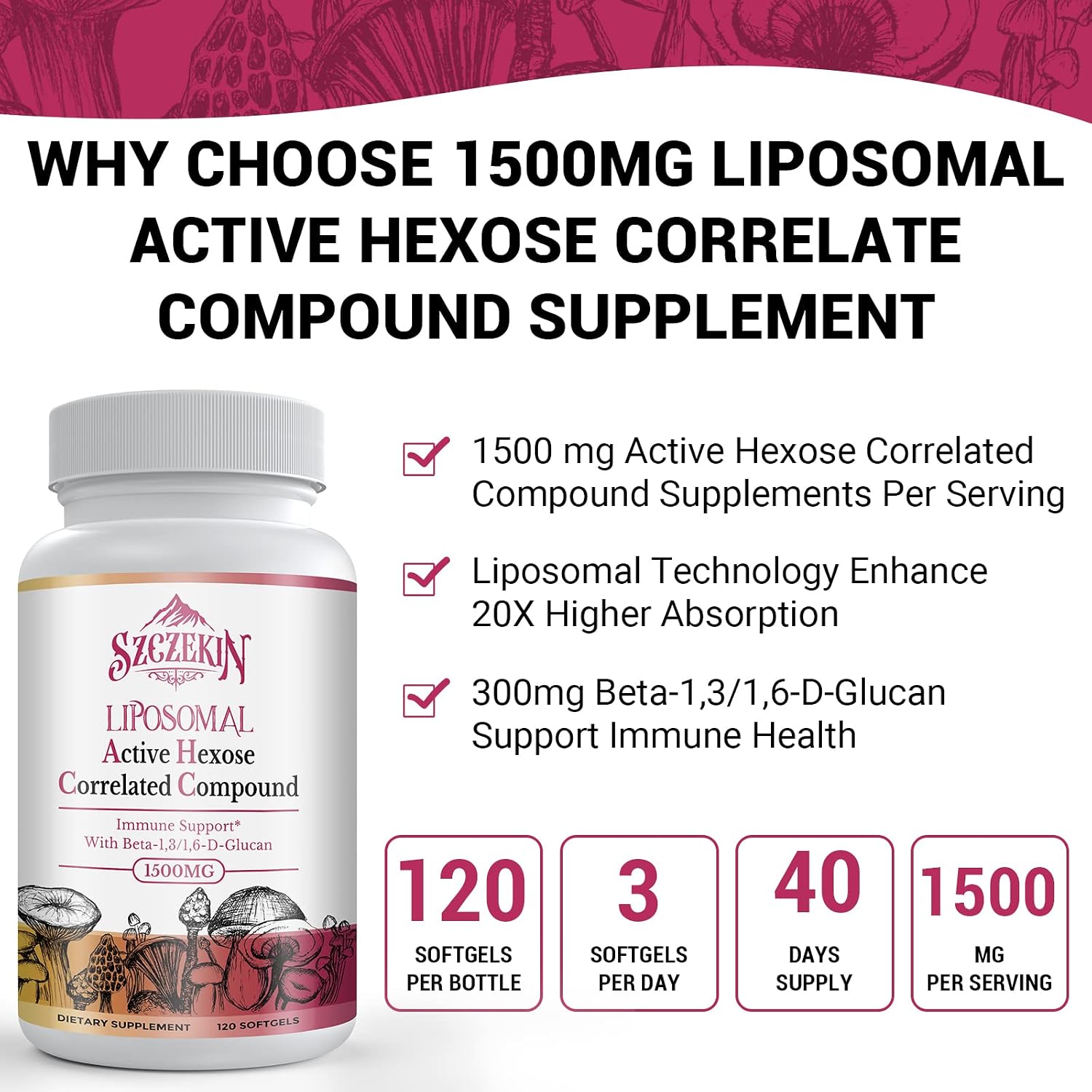 Detalle de Liposomal AHCC Supplement, 1,500 mg