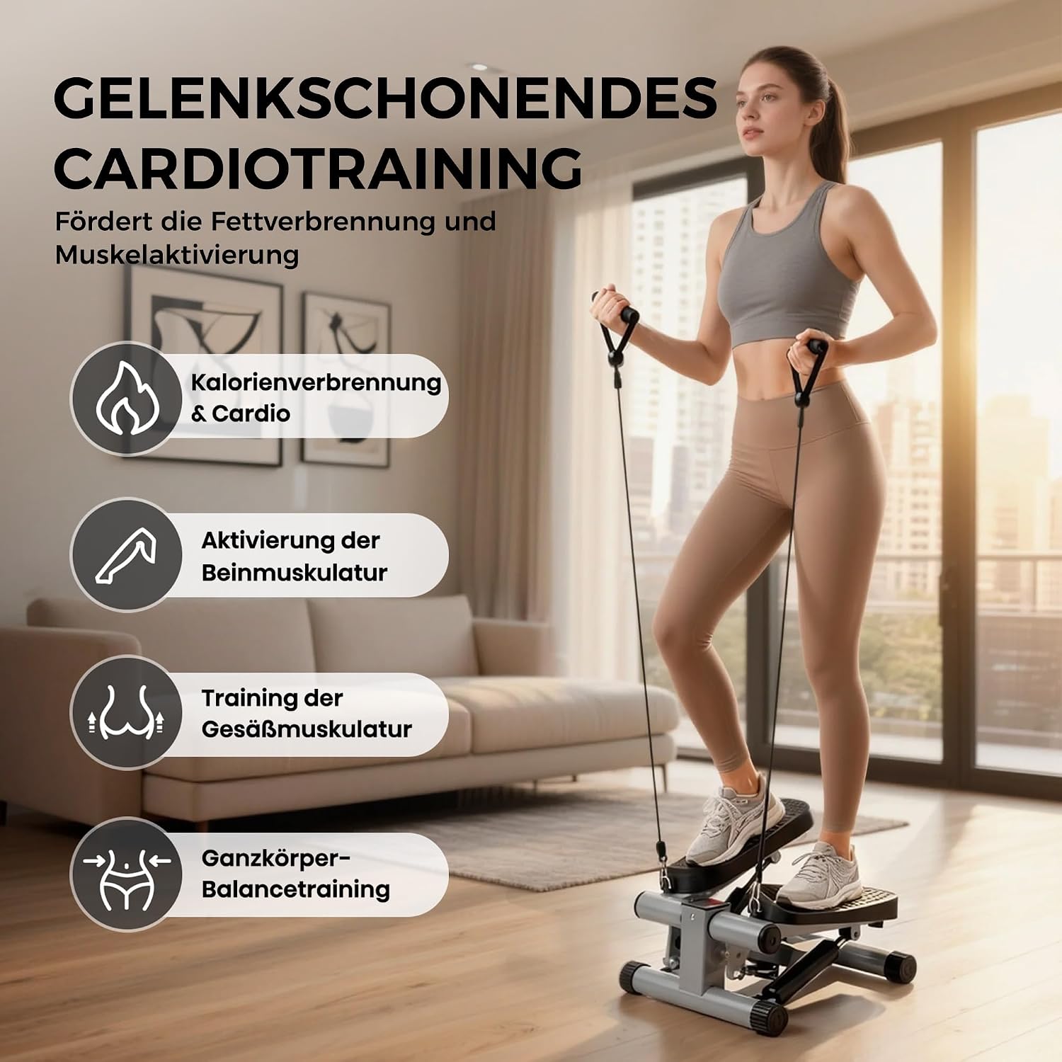 Thumbnail 3 de Niceday Mini Stepper Schritttrainer 2-in-1 – Widerstand einstellbar