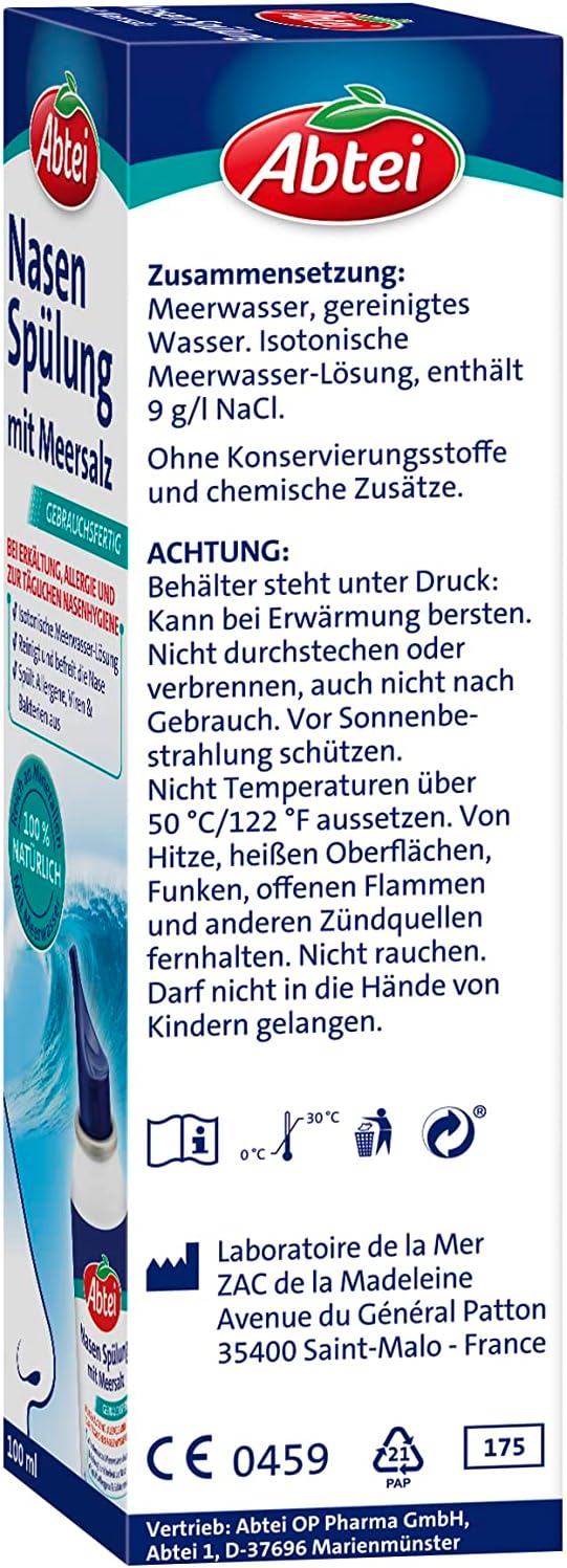 Thumbnail 4 de Abtei Nasen Spülung mit Meersalz – isotonische Nasenspülung für tägliche Hygiene und Erkältung