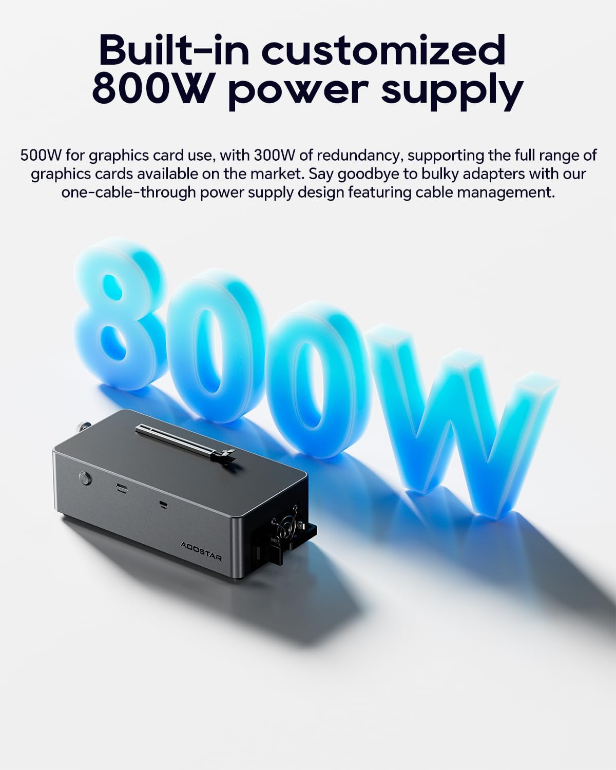 Thumbnail 4 de AOOSTAR AG02 eGPU Dockingstation mit Oculink-Anschluss – Externe GPU bis 500W, USB4.0, 800W Netzteil