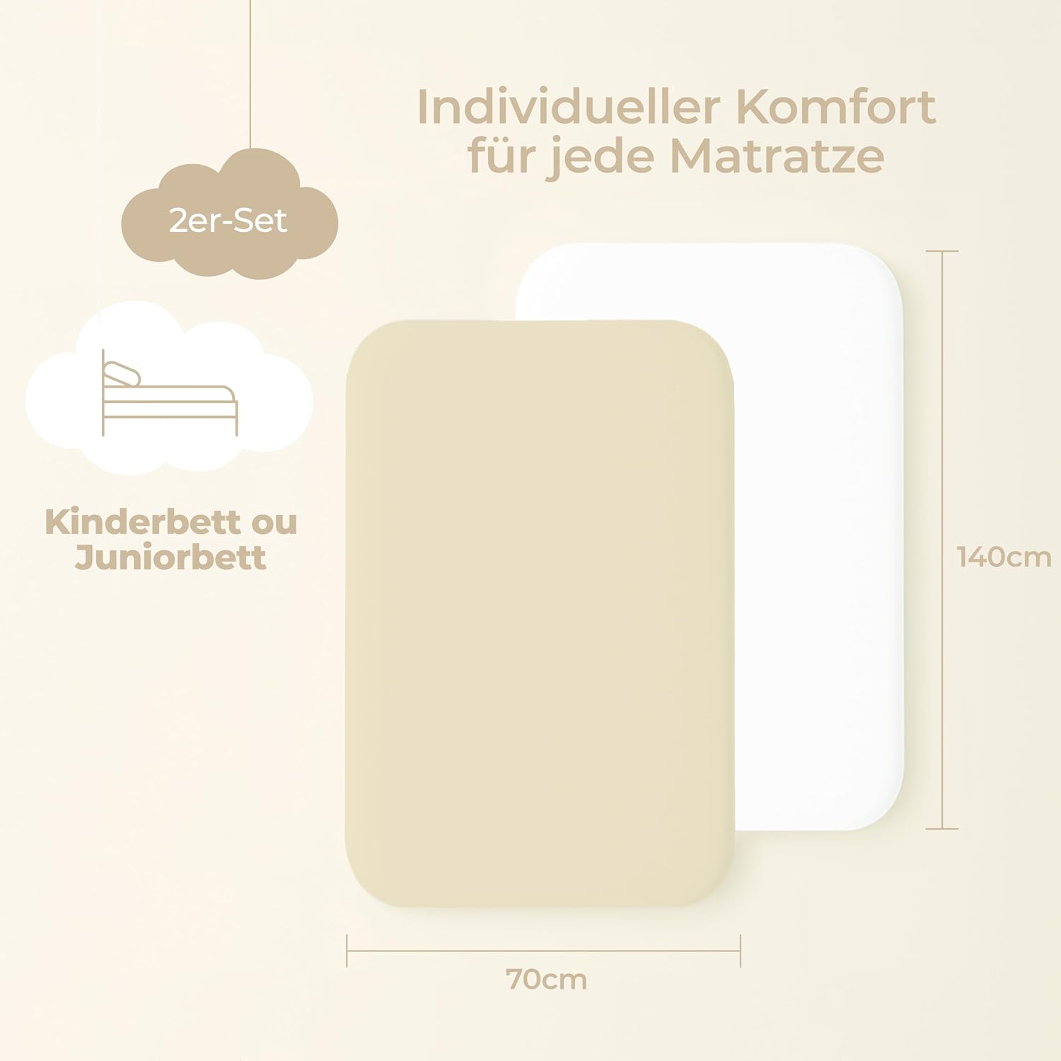 Detalle 2 de Dreamzie Spannbettlaken 70x140 cm Babybett