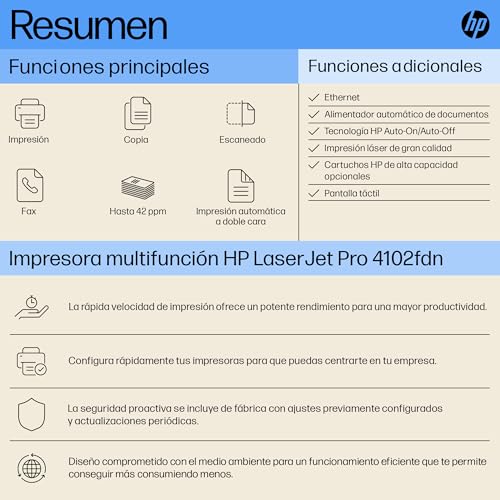 Thumbnail 2 de HP Laserjet Pro 4102FDN impresora láser monocromo dúplex