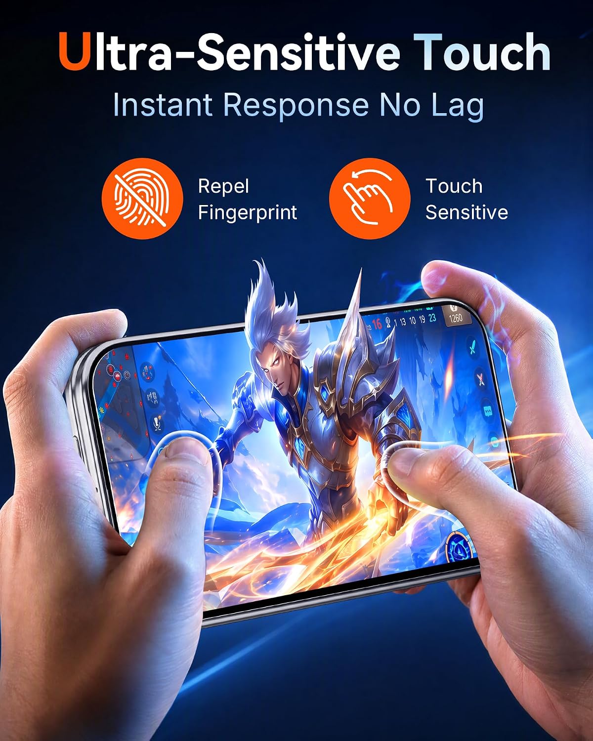 Detalle 2 de Mkeke KG8-Fold Screen Protector 3-Pack for iPhone Duo, 9H+ Tempered Glass