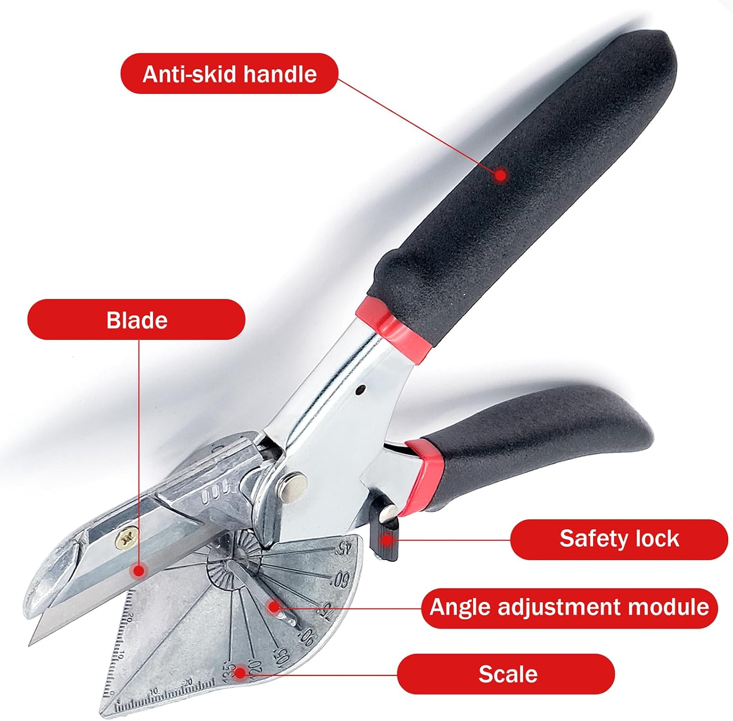 Thumbnail 6 de Mritrit YH063 Mitre Shears with 10 Replacement Blades, 45°–135° Cuts
