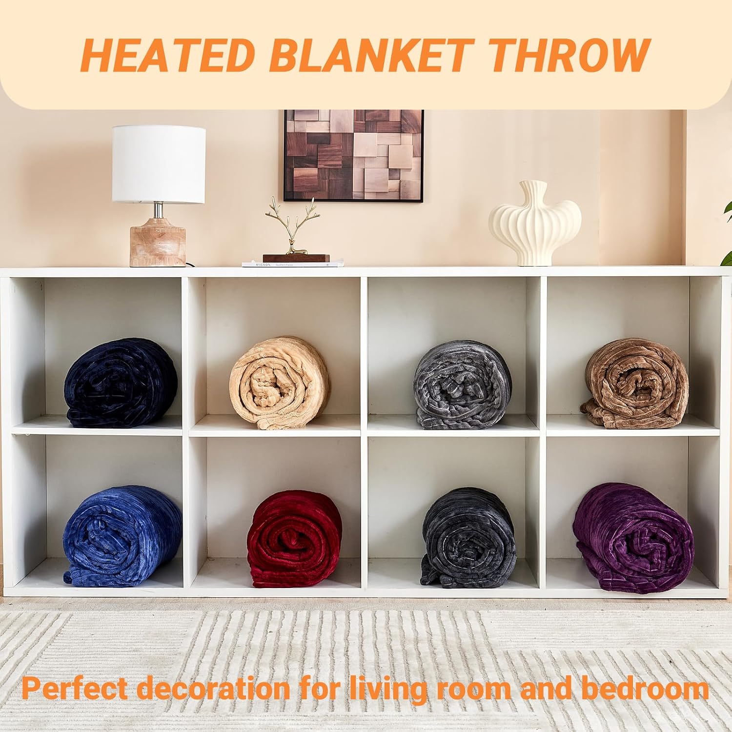 Thumbnail 6 de Qieryun 6284 Twin Heated Blanket, Flannel and Sherpa, 10 Heat Settings