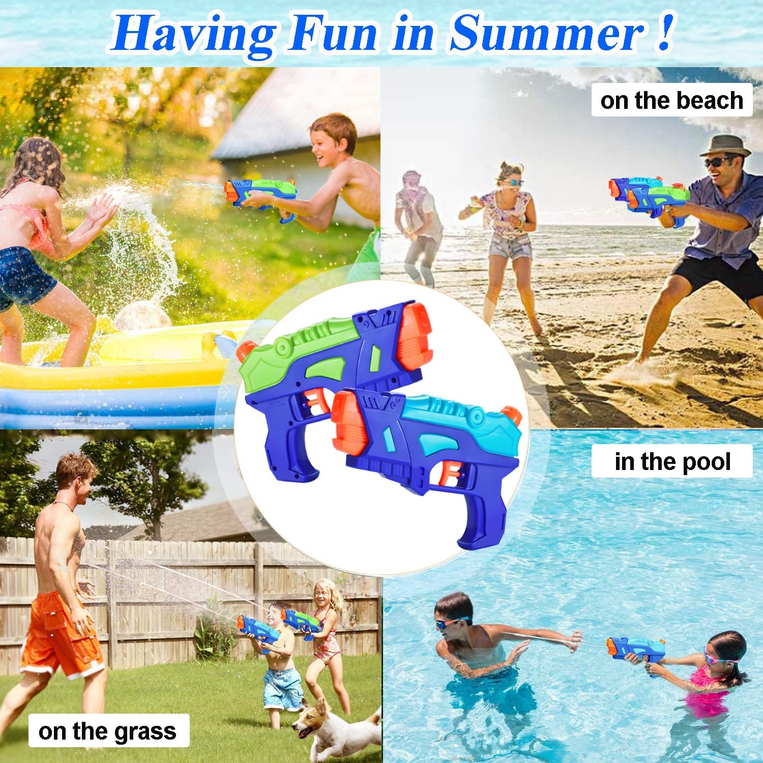 Detalle de Two‑Pack Water Guns for Kids: Durable, Safe Outdoor Fun for Summer
