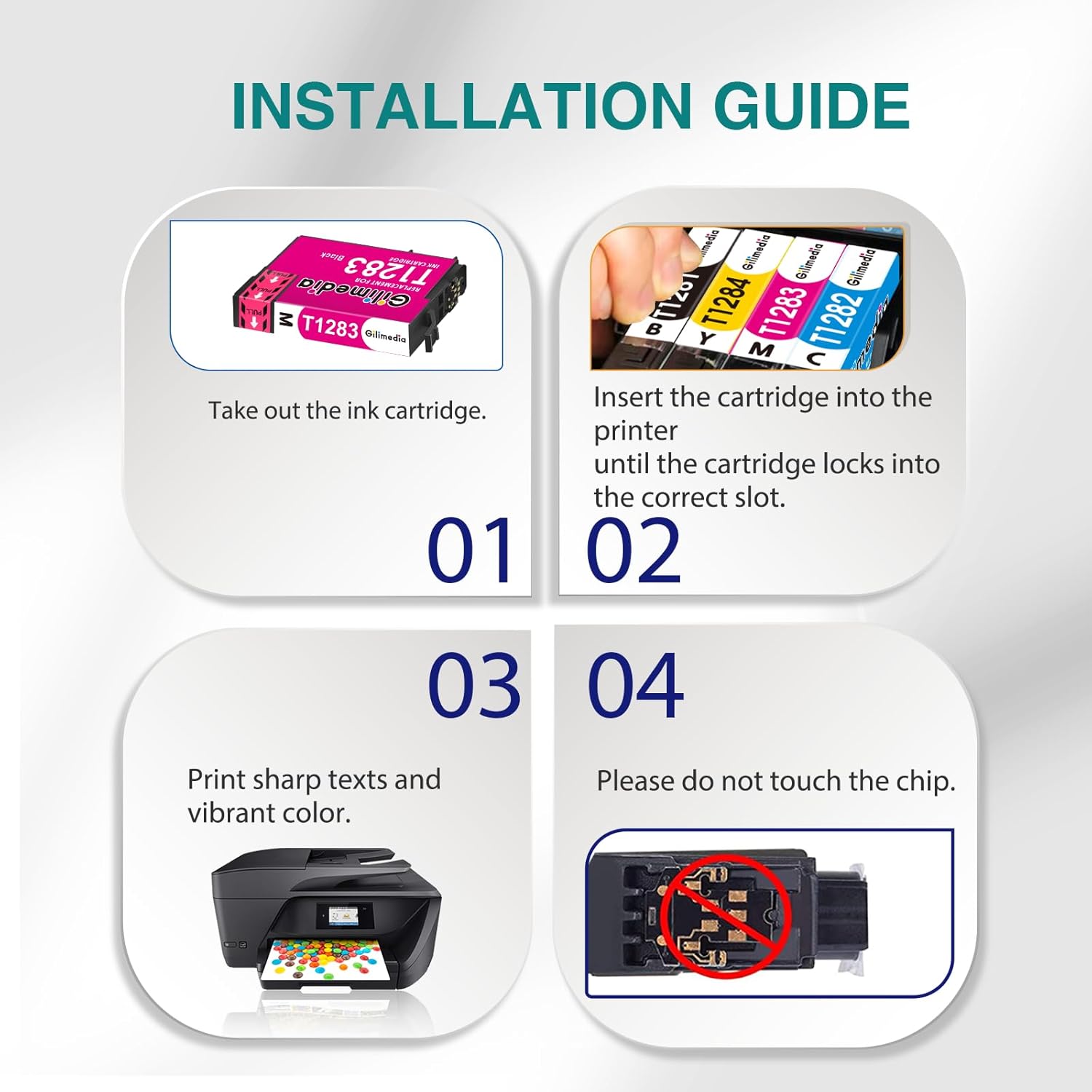 Thumbnail 3 de GILIMEDIA T1285 Ink Cartridges Multipack for Epson: 12 Cartridges (3x Black, 3x Cyan, 3x Magenta, 3x Yellow) for Stylus and Office Printers