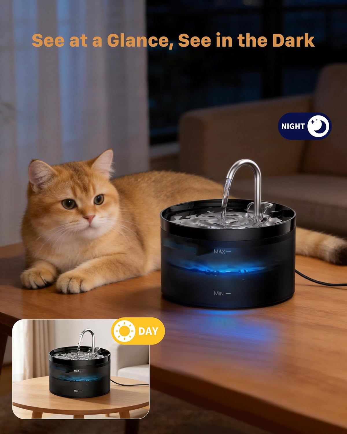 Detalle de GIOTOHUN Cat Fountain 2L with 6 filters 🐱