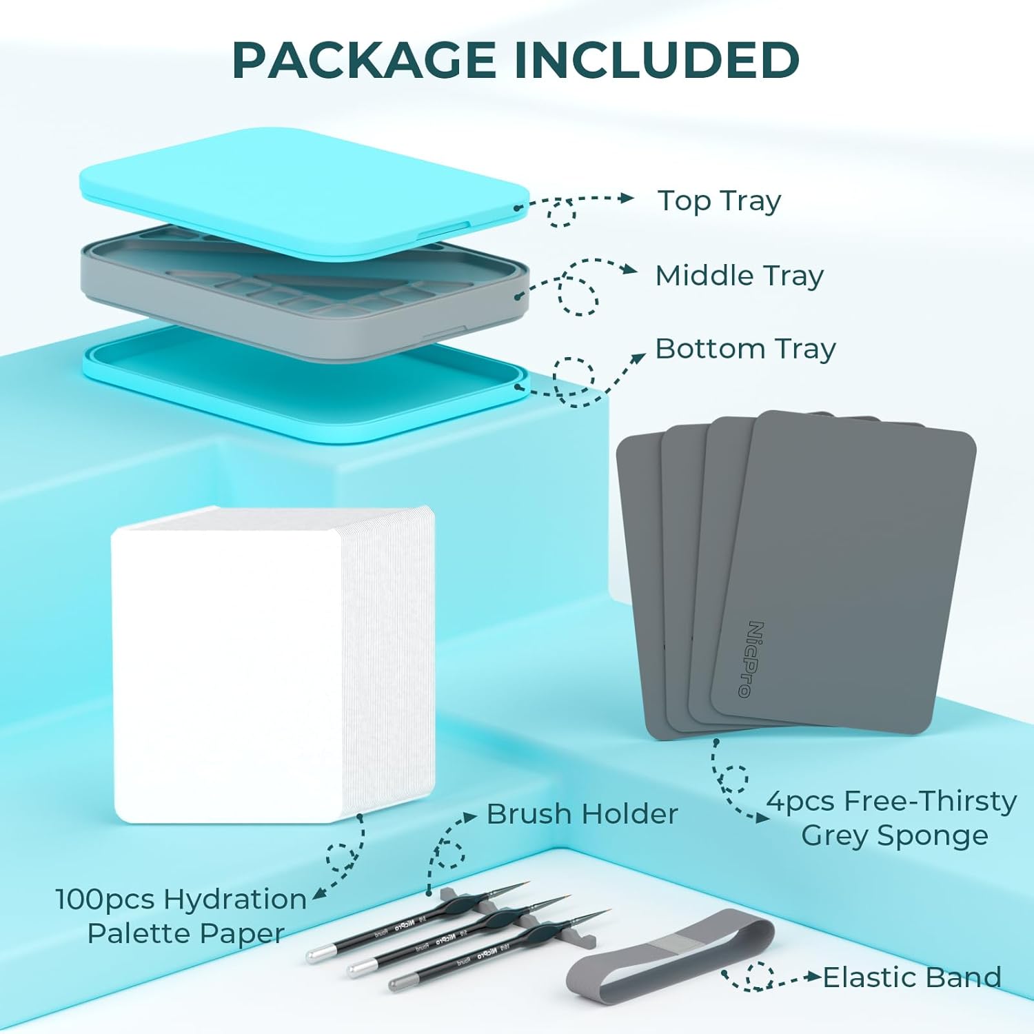 Thumbnail 2 de Nicpro Stay Wet Palette 24,4 cm 🎨