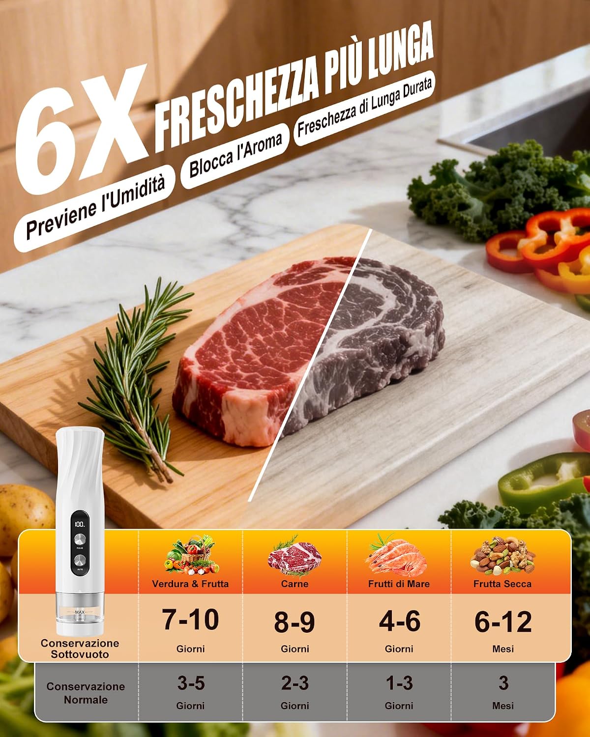 Detalle de Babacom Vacuum Sealer portatile 60 kPa