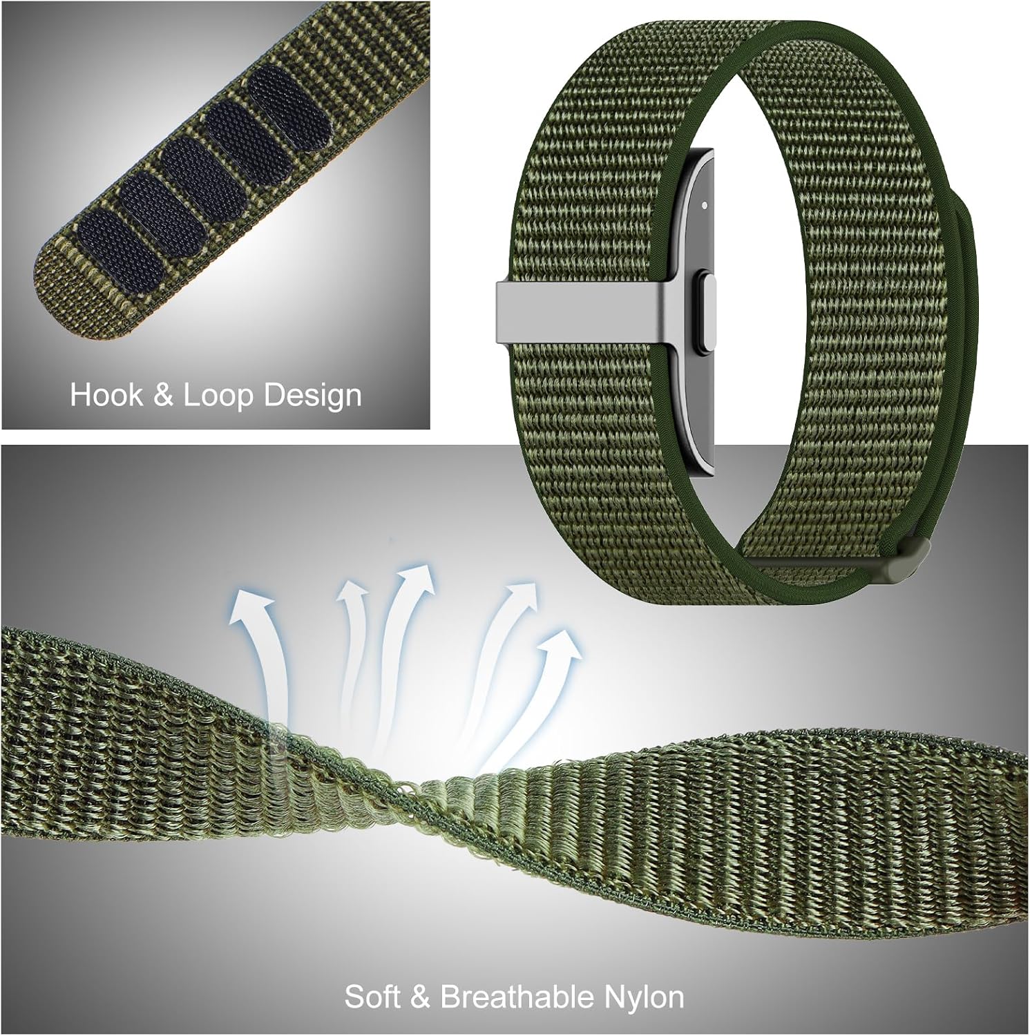 Detalle de Polyjoy Replacement Strap for Hume Health Band – Breathable Nylon Loop Wrist Band