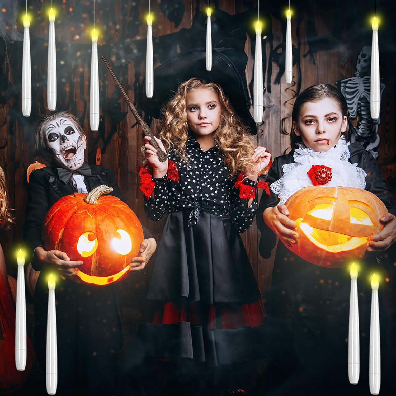 Detalle de CHLDYCST Floating Candles with Wand – 10 drijvende led-kaarsen met afstandsbediening