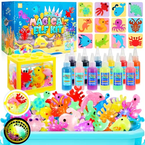 Detalle de Kit de Gel con Criaturas Marinas LED y Acuario Mini para Niños 4-9 años — iKidiki