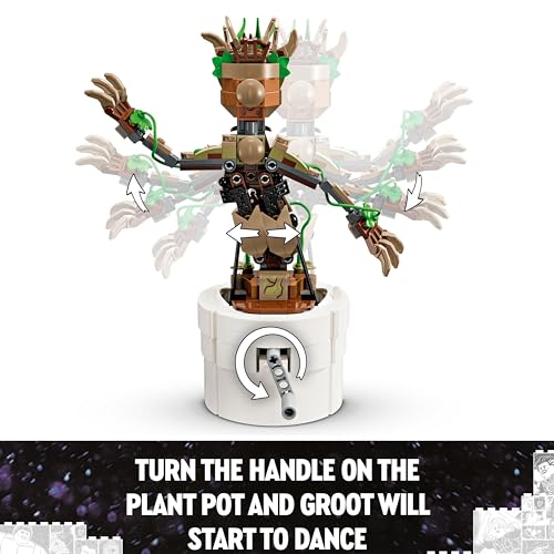Detalle de LEGO Marvel Dancing Groot Buildable Animated Toy (76297) – A playful, interactive Groot for 10+