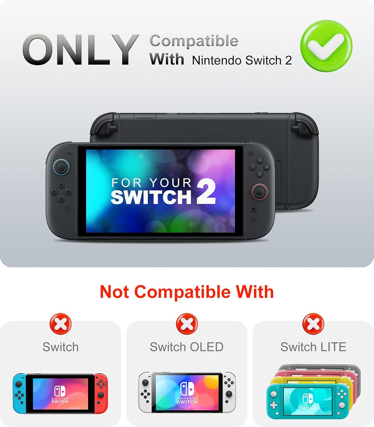 Thumbnail 6 de TiMOVO Dockable Hülle für Switch 2 2025 – Soft-Grip Schutzhülle mit ergonomischem Griff, Dock-kompatibel