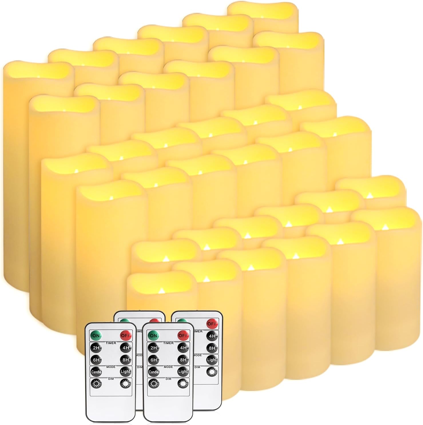 Detalle de CAKETYCG REZER23 LED Candle Set, 36 Pieces in 3 Sizes with Remote Control