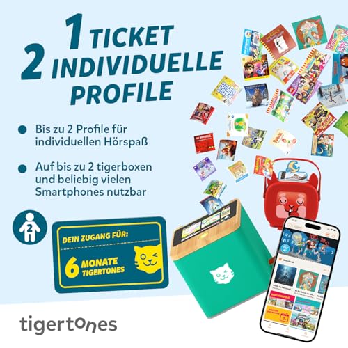 Detalle 2 de tigermedia tigertones Duo Prepaid-Zugang 6 Monate – Audio-Streaming für Kinder