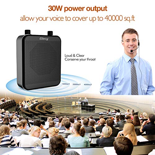 Thumbnail 2 de Giecy Portable Voice Amplifier with Headset Microphone — 30W, 2800mAh, Multi-Function Speaker for Teachers and Presenters