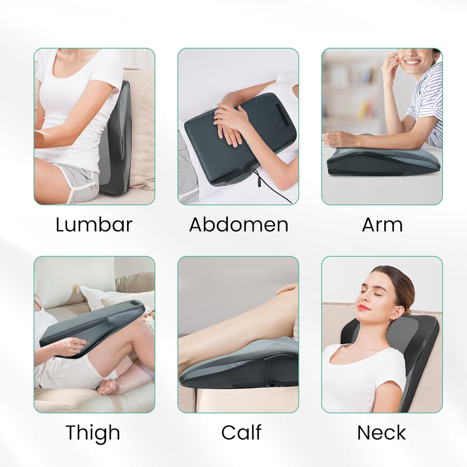 Detalle de Snailax Massagegerät Rücken Nacken – Shiatsu, Wärme und 3D-Knet-Massagekissen