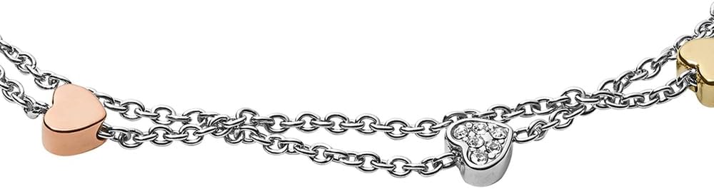 Detalle 2 de Fossil bracciale inox doppia catena 19 cm