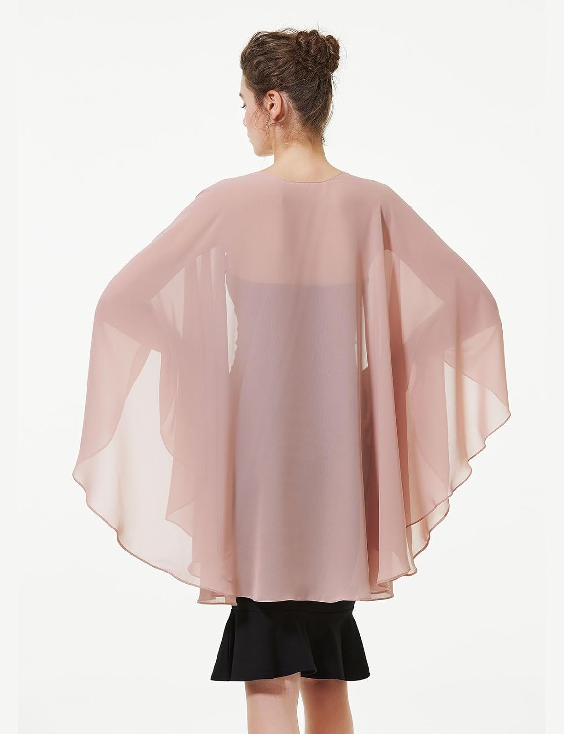 Thumbnail 2 de BEAUTELICATE Women Chiffon Shawl Wrap: Oversized Cape Poncho for Summer Weddings