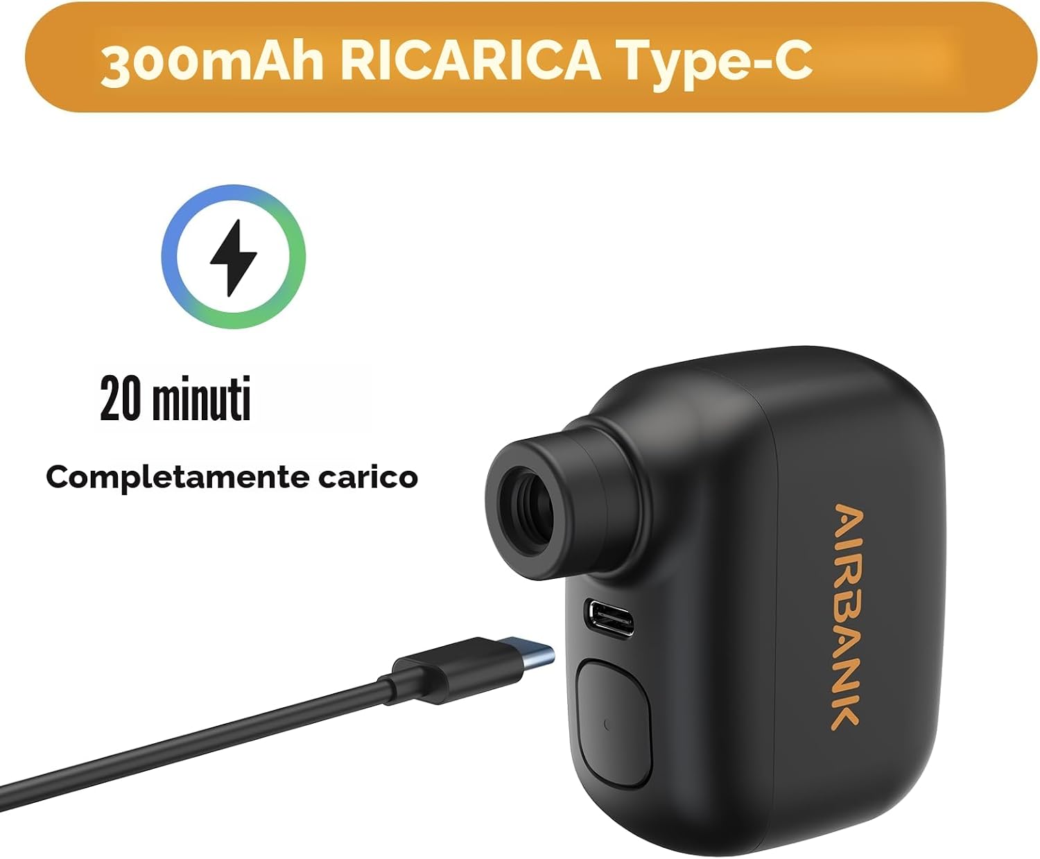 Detalle de AIRBANK Mini Pompa per Bici Pocket SE: pompa ad aria tascabile da 100 PSI per bici da strada