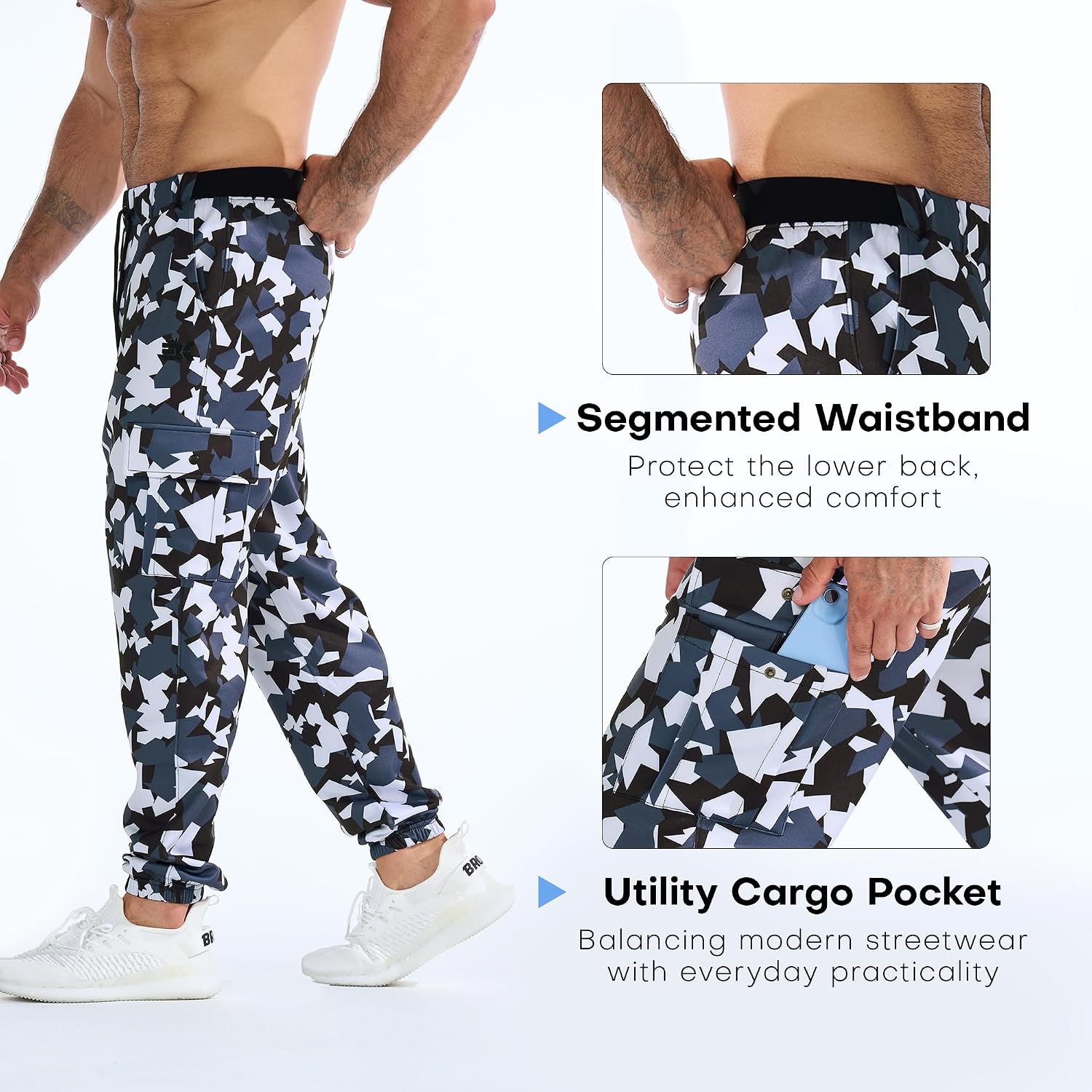 Thumbnail 3 de BROKIG Mens Gym Trousers: Lightweight Camouflage Joggers for Training and Beyond