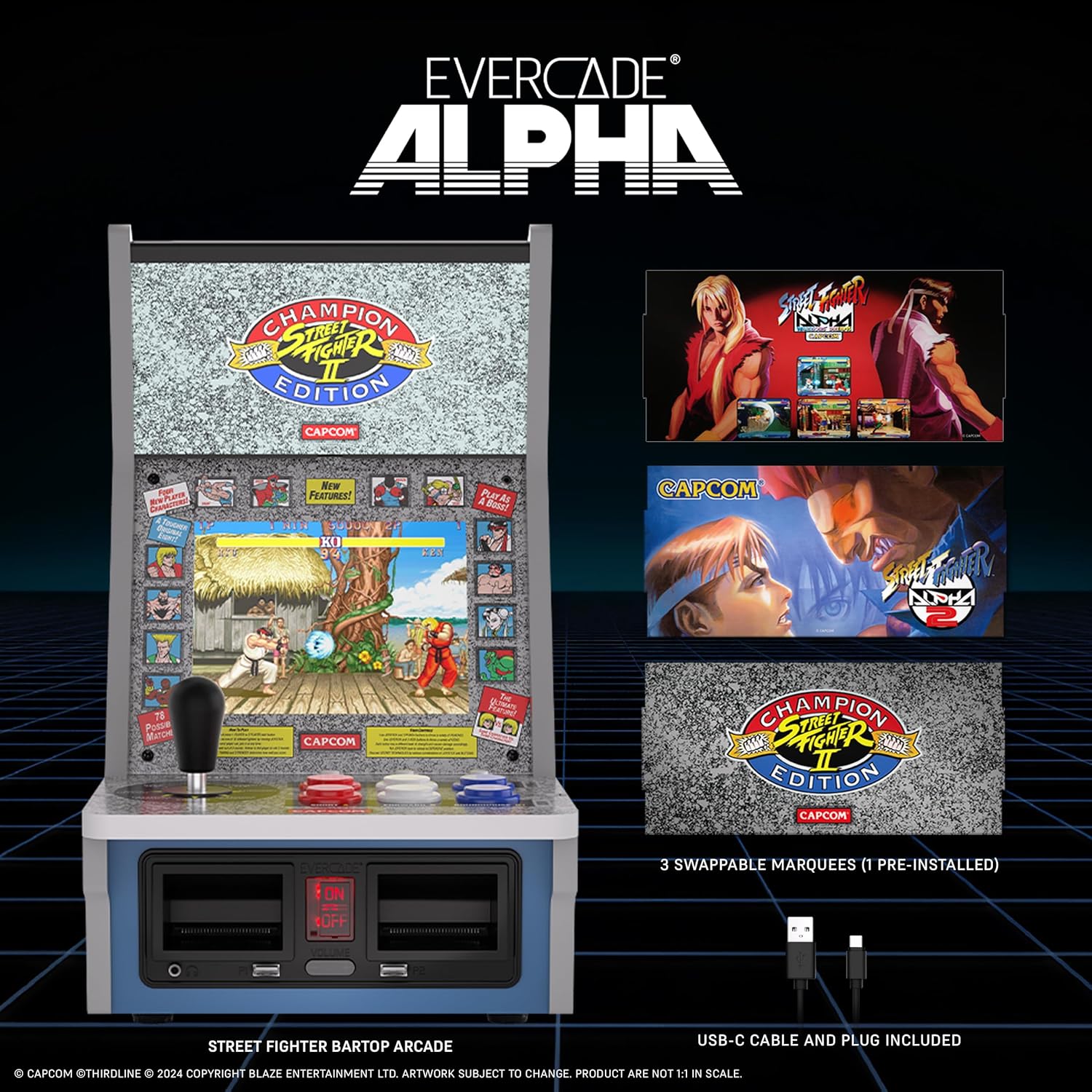 Detalle 2 de Evercade Alpha Street Fighter bartop arcade