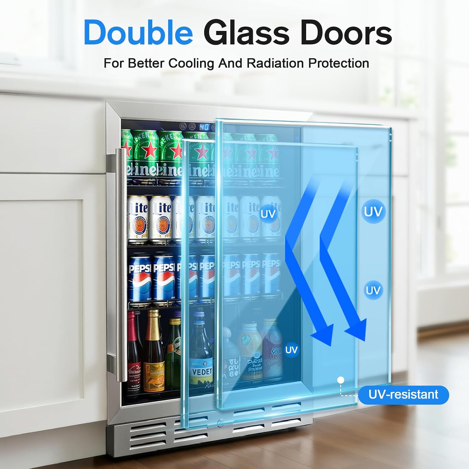 Thumbnail 6 de Kalamera KRC-24SZB-A1 24-Inch Beverage Refrigerator, 164 Cans, Glass Door