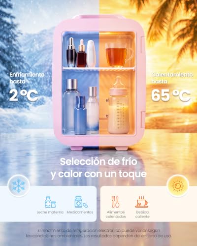 Detalle de SONGMICS Mini Nevera Portátil 4 L: frío y calor, silencio y versatilidad