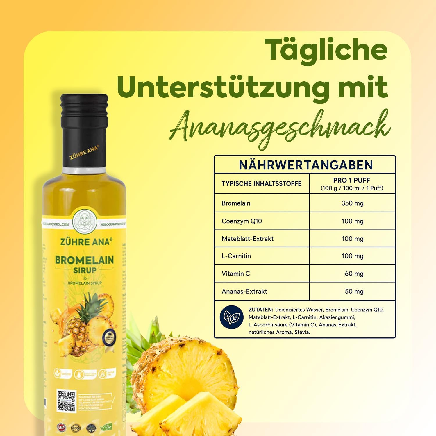 Thumbnail 1 de Zühre Ana® Bromelain Sirup 250 ml 🍯