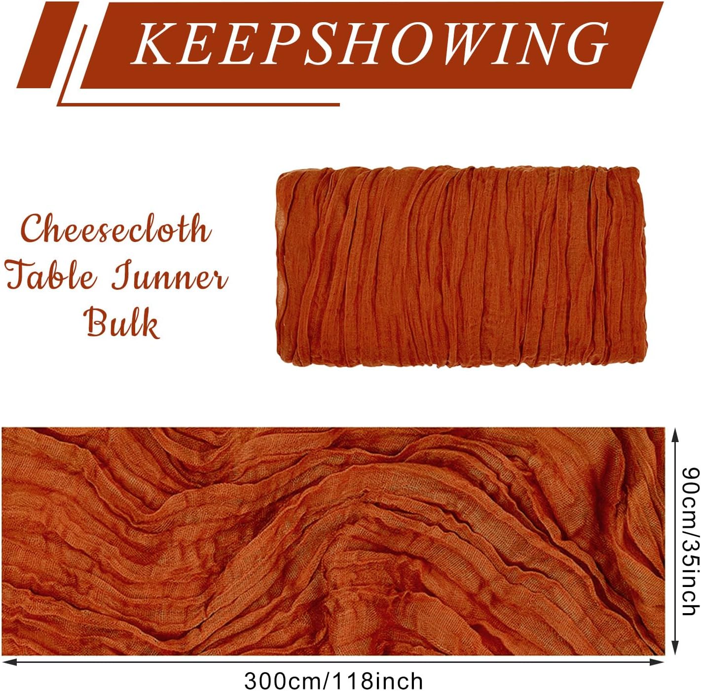 Detalle de 12 Pack Cheesecloth Table Runner, Boho Terracotta 35" x 118" - Premium Polyester Set