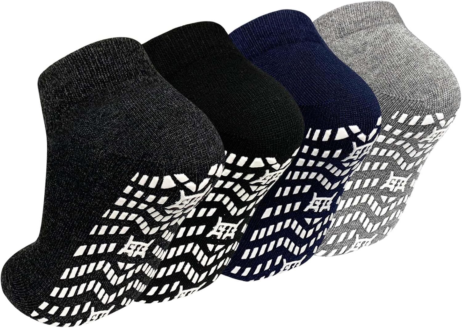 Detalle de PUTUO Sport – Lot de 4 paires de chaussettes anti-dérapantes homme en coton