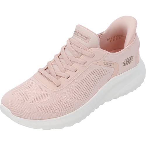 Detalle de Skechers Femme Bobs Squad Chaos Current Muse Slip-In ENTRAINEUSE – Light Pink Textile, 39 EU