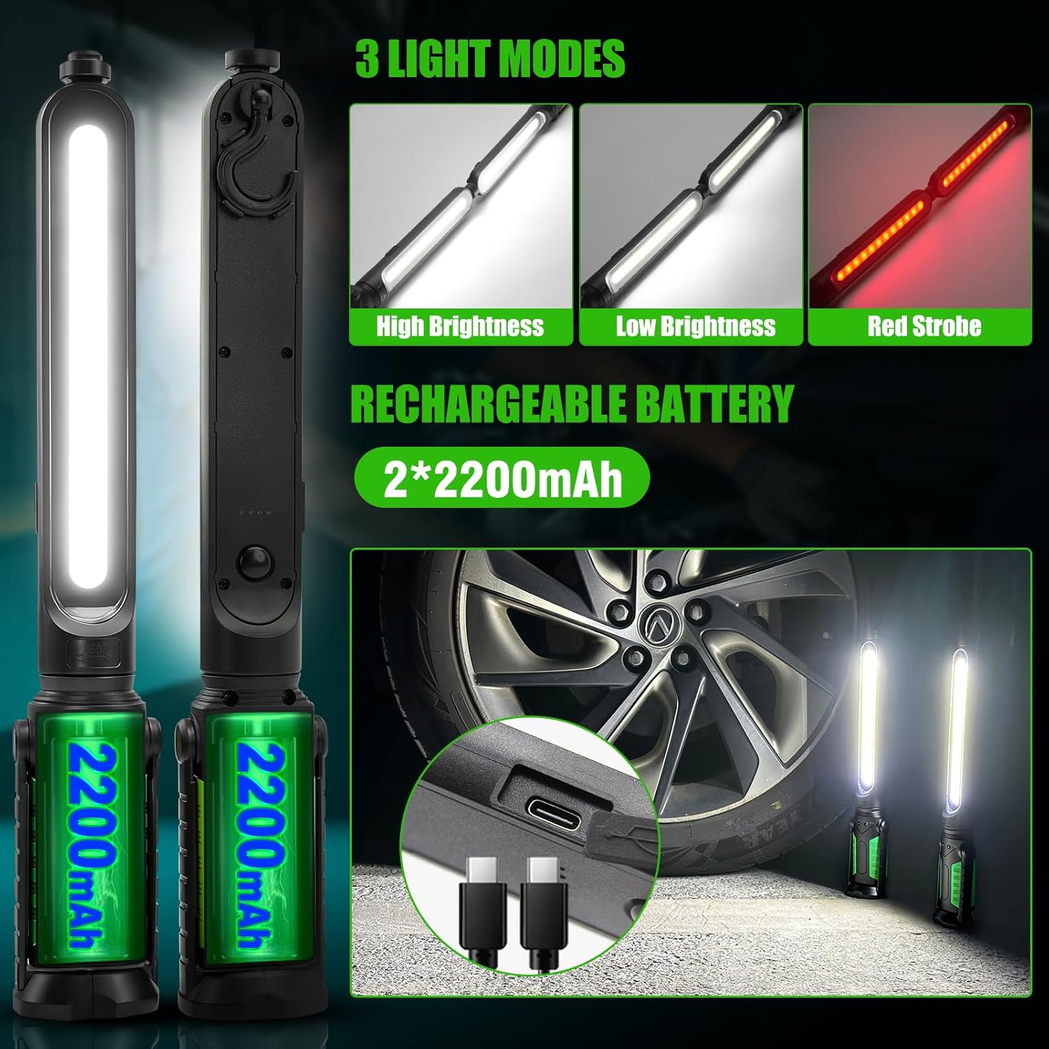 Thumbnail 4 de SYLSTAR 2400LM Magnetic Inspection Lamp with Sensor Control & 4400mAh Rechargeable Battery